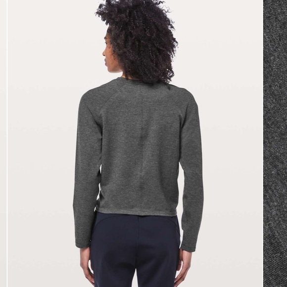 Lululemon Tuck & Gather Pullover Heathered Mod Black Gray size 8 - Picture 5 of 14